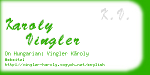 karoly vingler business card